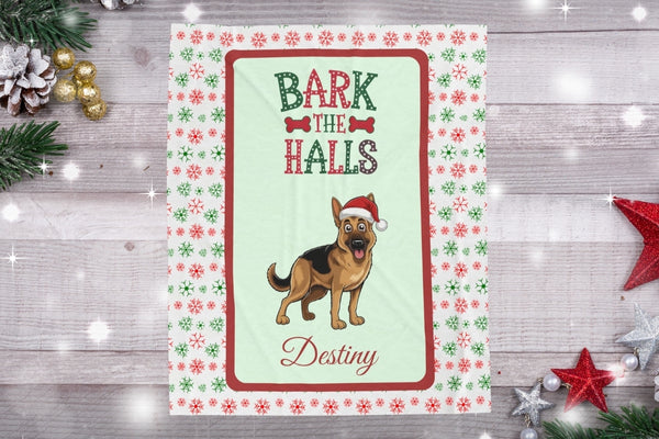 "Bark The Halls" Personalized Christmas Plush Blanket