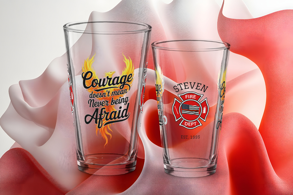 Firefighter Support Personalized Pint Glasses