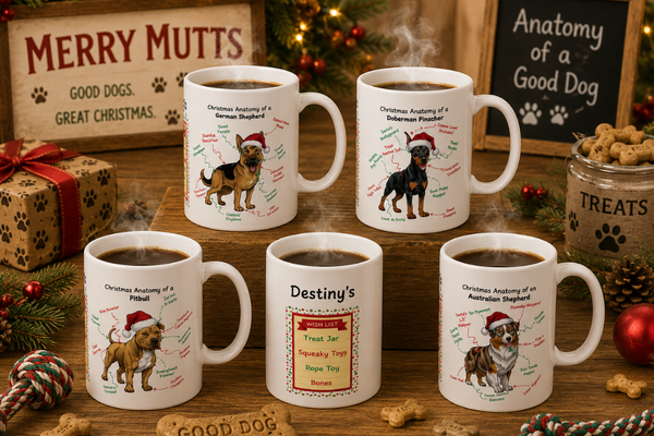"Merry Mutts" Personalized Christmas Mugs - MySisterIsASurvivor