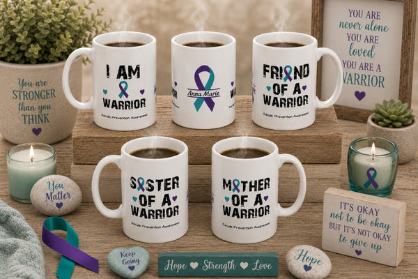 Suicide Prevention Awareness Warrior Family Member Mugs