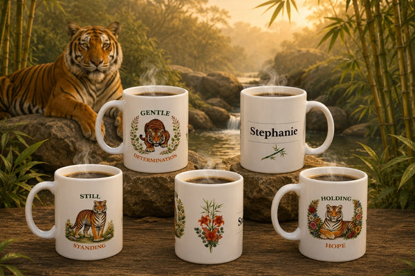 Tiger Empowerment Mugs - Courage & Resilience - MySisterIsASurvivor