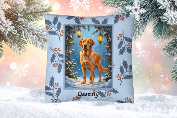 Winter Dog Lovers Lodge Throw Pillows
