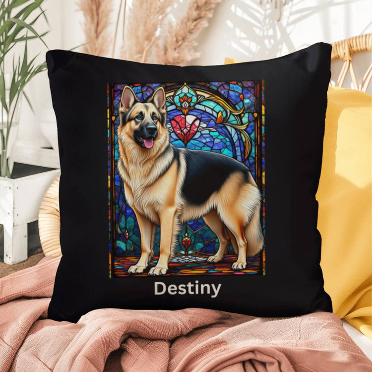 Stained Glass Dog Indoor/Outdoor Pillows