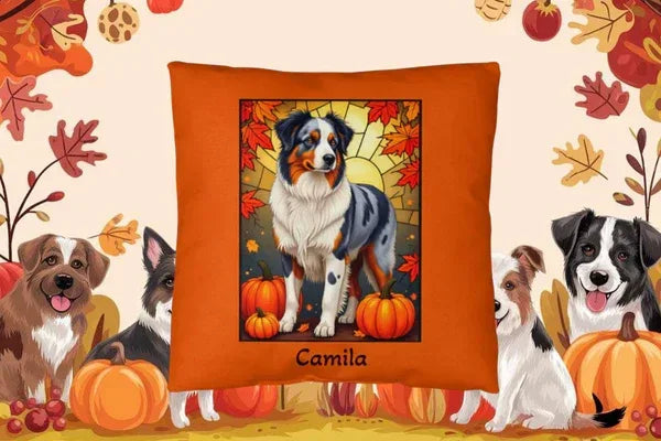 Autumn Dog Lover's Den Personalized Throw Pillows - MySisterIsASurvivor