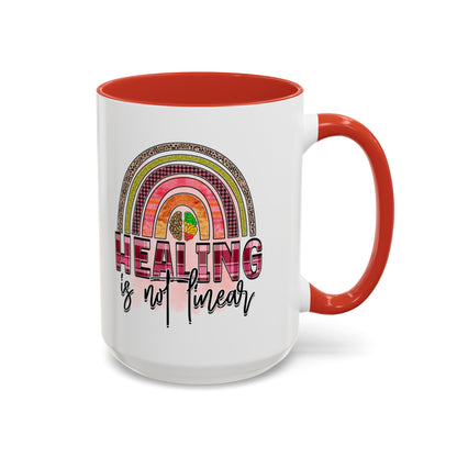 Healing Is Not Linear - Accent Coffee Mug (11, 15oz)