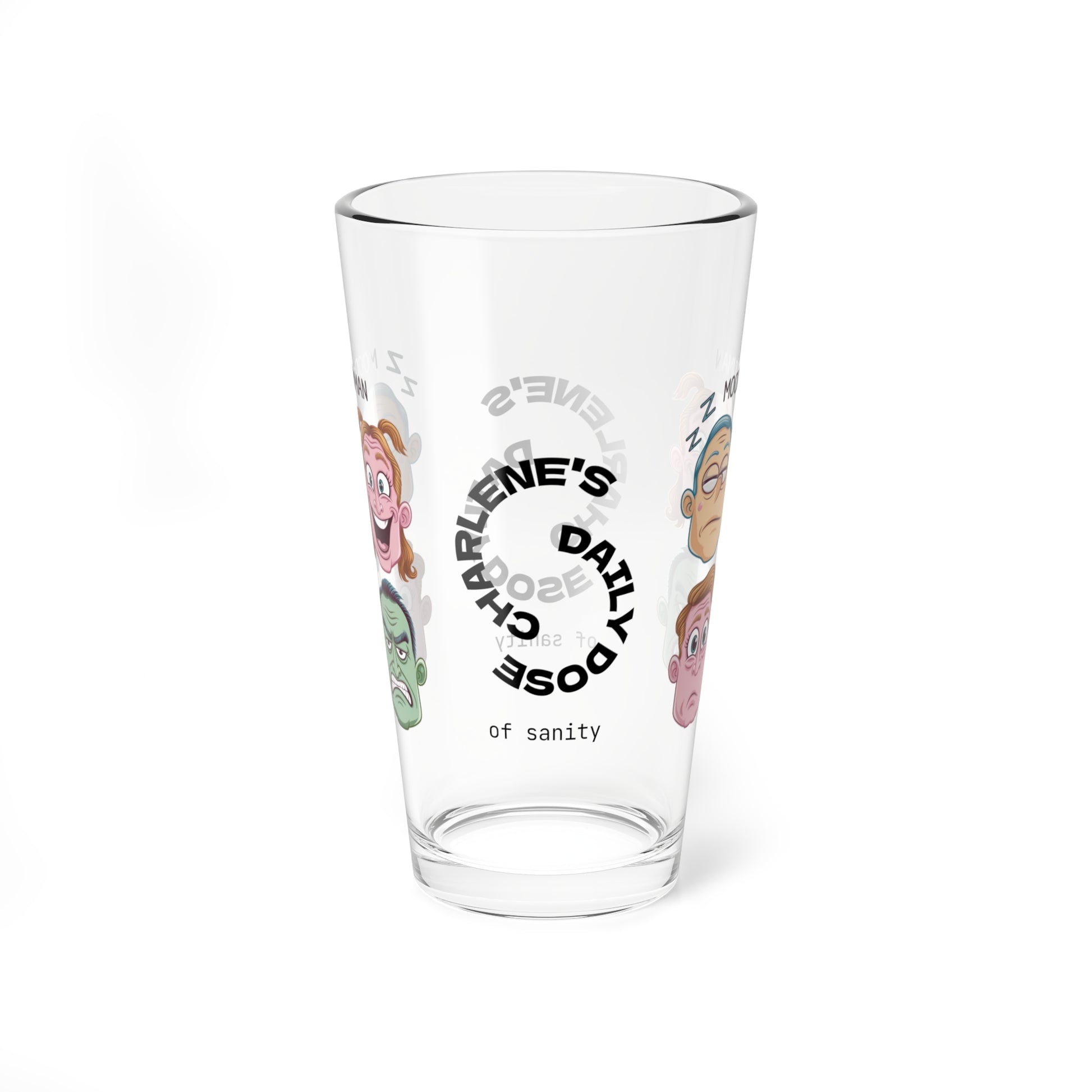Mood: Human - Personalized Funny Pint Glass, Sassy Drinkware with Attitude, Daily Dose of Attitude and Humor