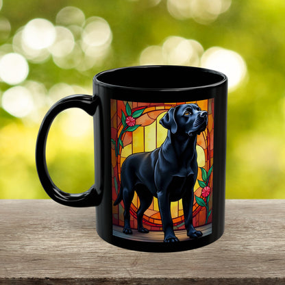 Labrador Retriever Black personalized mug, custom dog coffee cup gift for Lab lovers