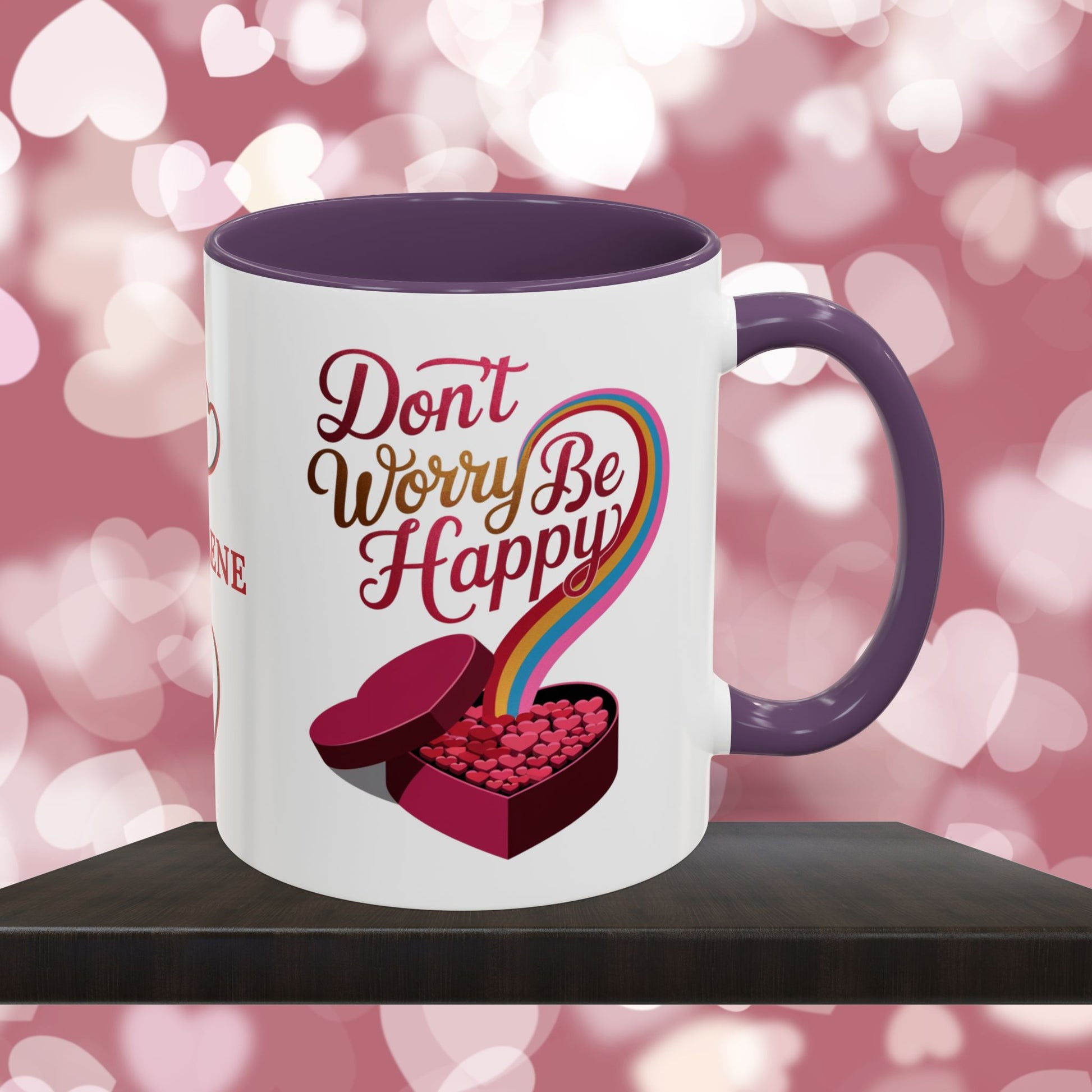 Don't Worry Be Happy: Personalized Valentine's Day Affirmation Mug – Inspiring Positivity and Emotional Wellness, 11oz or 15oz