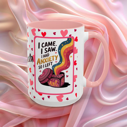 I Came I Saw Valentines mug with bold motivational message, empowering Valentine coffee cup design