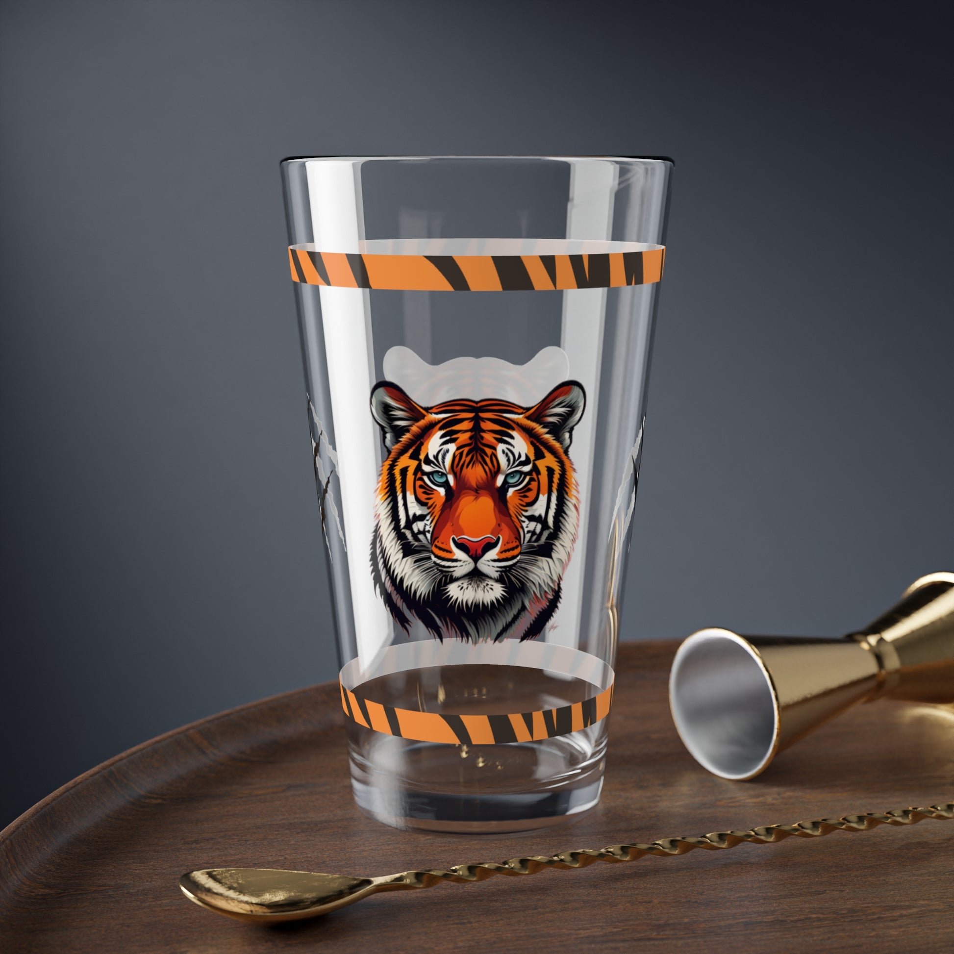Wild Resilience 16oz Tiger Pint Glass - Inspiring Strength, Courage, and Empowerment