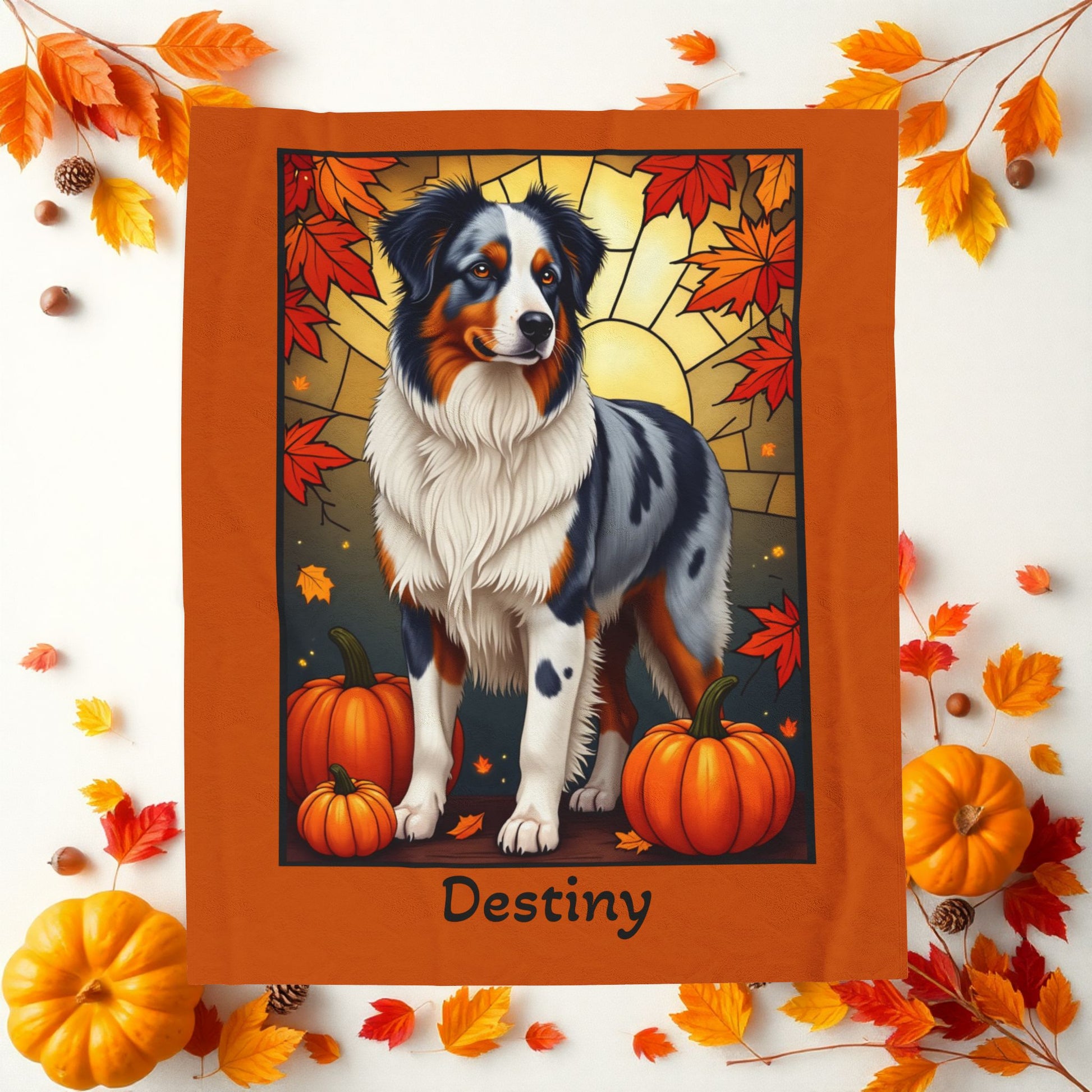 Australian Shepherd Blue Merle Coat Velveteen Blanket, Personalized Dog Throw, Custom Herding Companion Gift