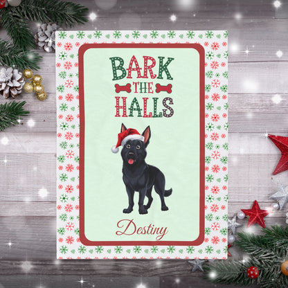 German Shepherd (Black) Velveteen Blanket - Cozy holiday dog lover throw, personalized GSD gift
