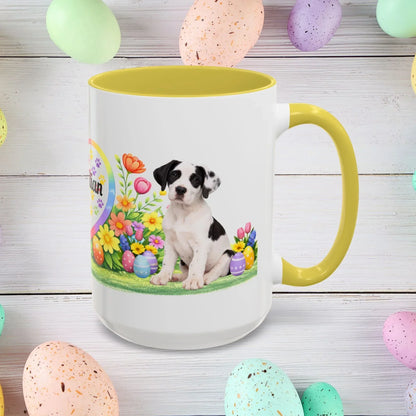 Shop our premium great dane piebald puppy easter mug from MySisterIsASurvivor.