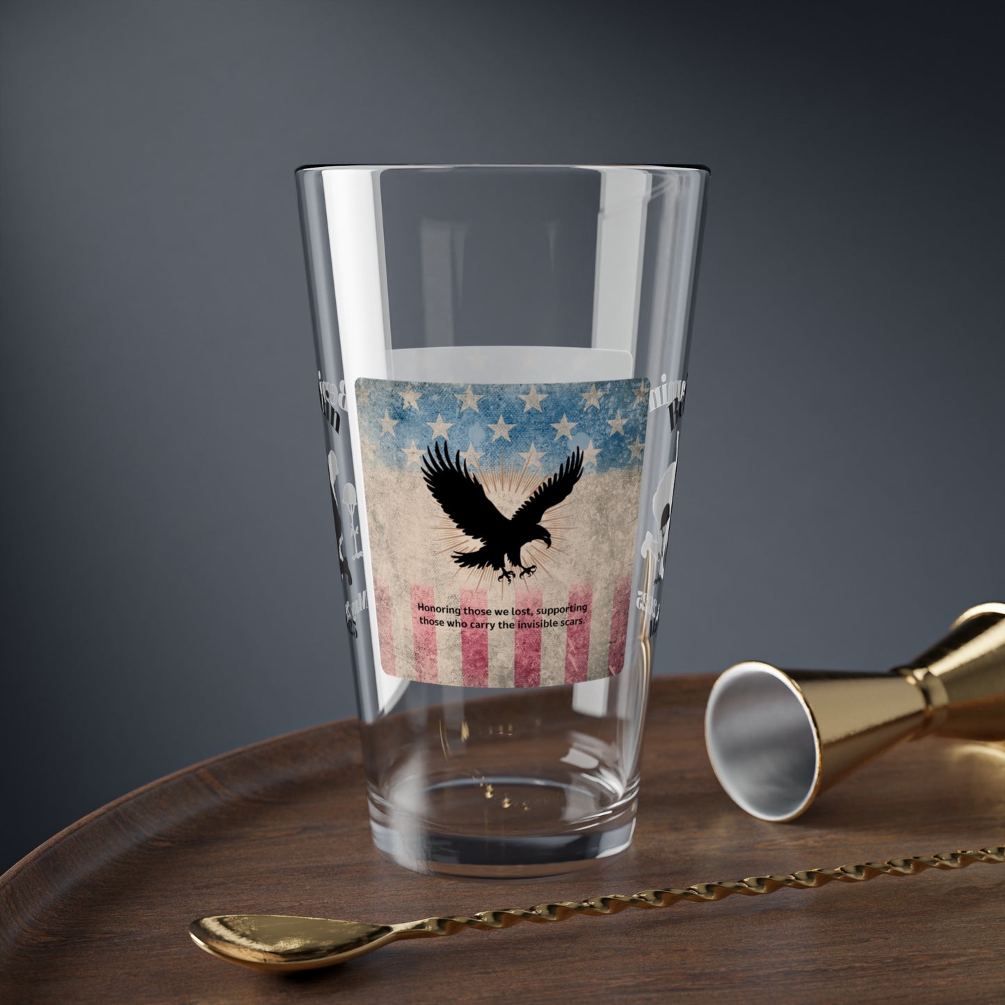 Personalized Memorial Day Pint Glass - "Honoring Those We Lost", PTSD Awareness Gift for Veterans & Memorial Days