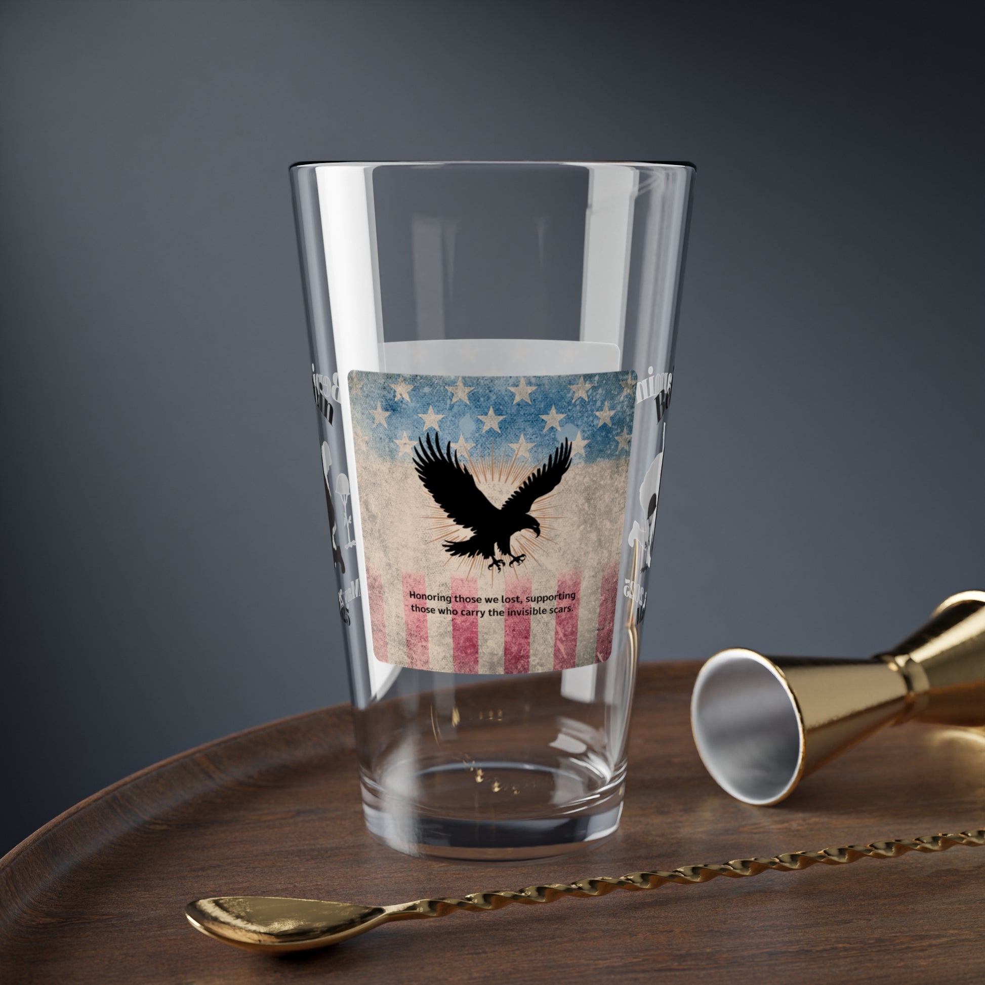 Personalized Memorial Day Pint Glass - "Honoring Those We Lost", PTSD Awareness Gift for Veterans & Memorial Days