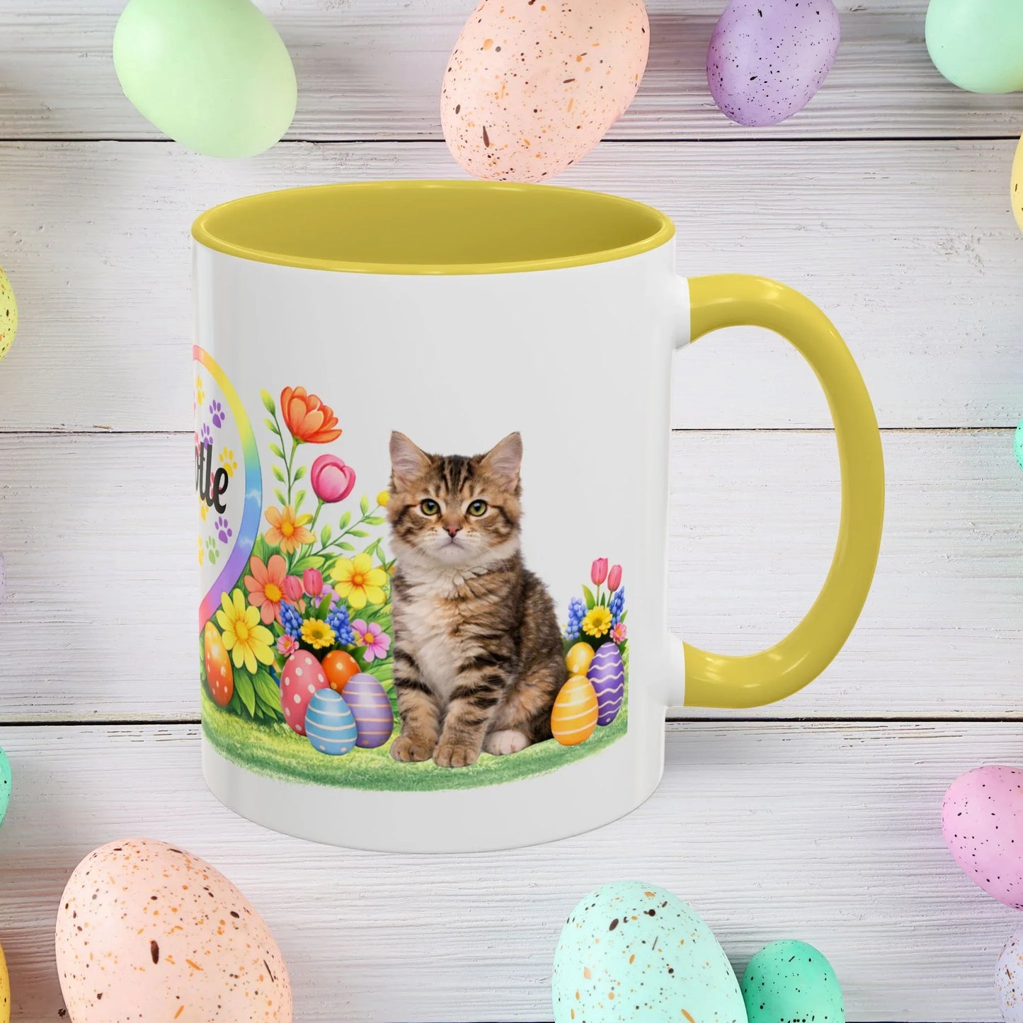 Shop our american bobtail kitten easter mug featuring the 15oz style option from MySisterIsASurvivor.