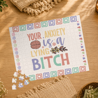 Your Anxiety Is a Lying B*tch - Affirmation Puzzle Gift for Survivors and Puzzle Lovers