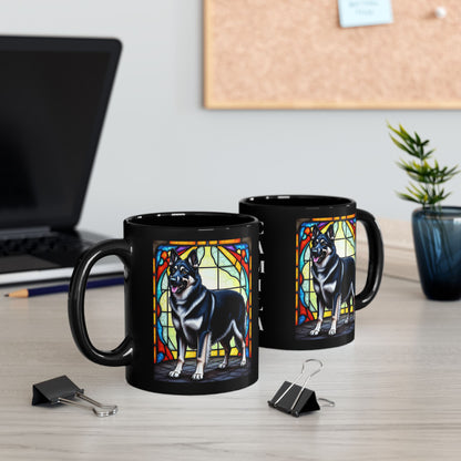 German Shepherd (Black & Silver Blanket) Personalized Mug, Pet Lover Mug, Dog Coffee Mug, Custom Name Mug, Dog Lover Gift, Dog-Themed Mug