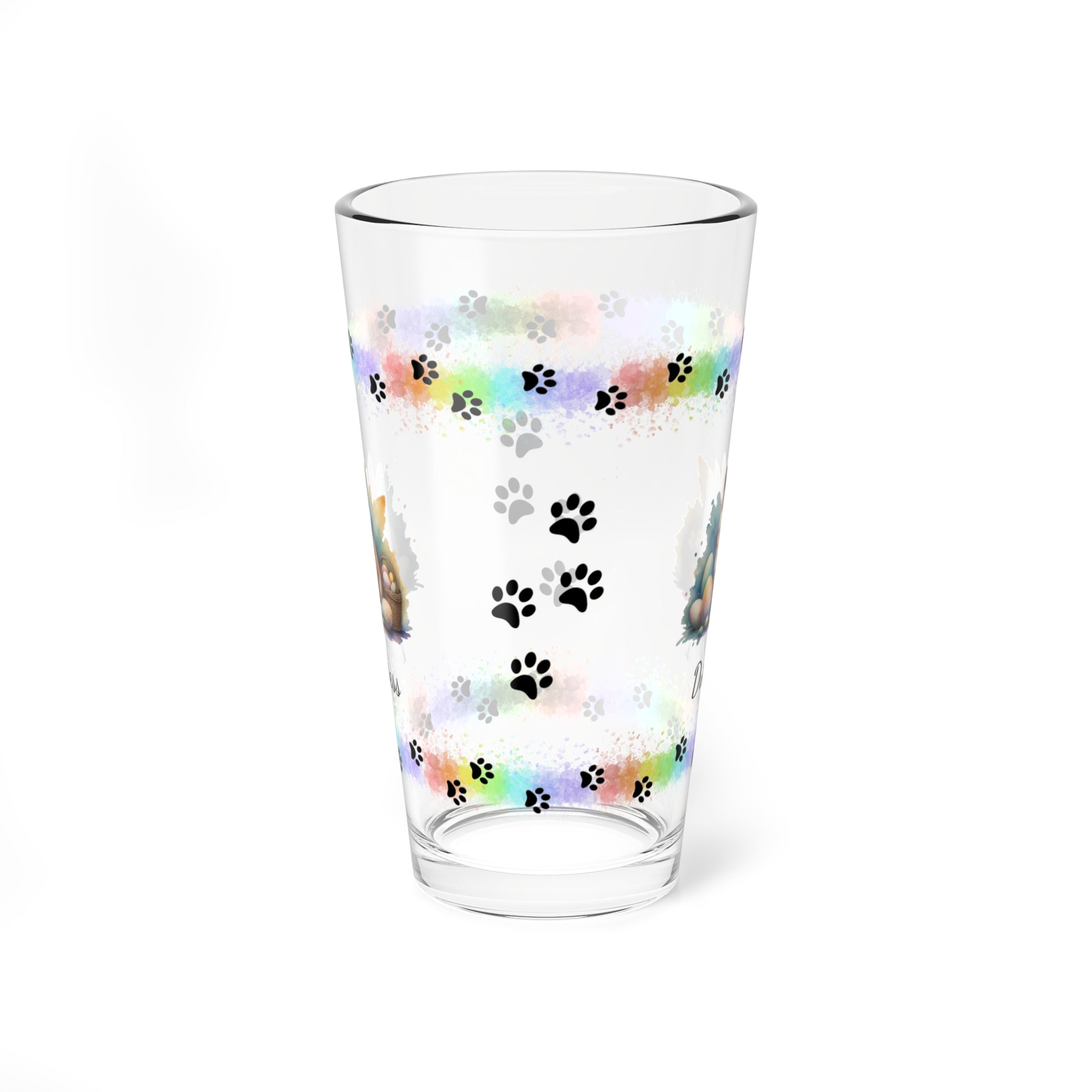 Shiba Inu Personalized Easter Puppy 16oz Pint Glass - Custom Dog Design, Mental Health Gift, Easter Décor, and Festive Celebrations
