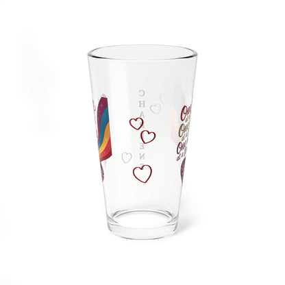 One Day At A Time One Hour At A Time: Personalized Valentine's Day Affirmation Pint Glass – Valentine's Day Self-Care Gift, Mindful Positivity Drinkware