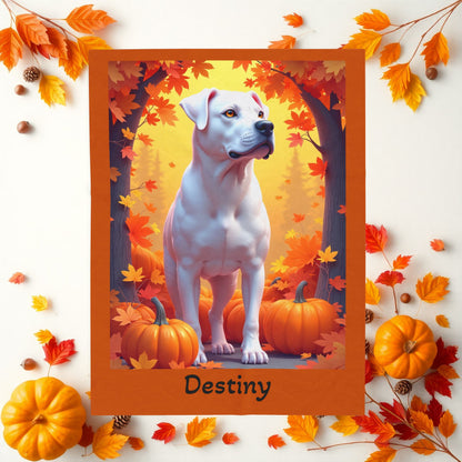 Rottweiler (White) velveteen plush blanket, personalized dog throw for Rottweiler fans, cozy gift for dog lovers