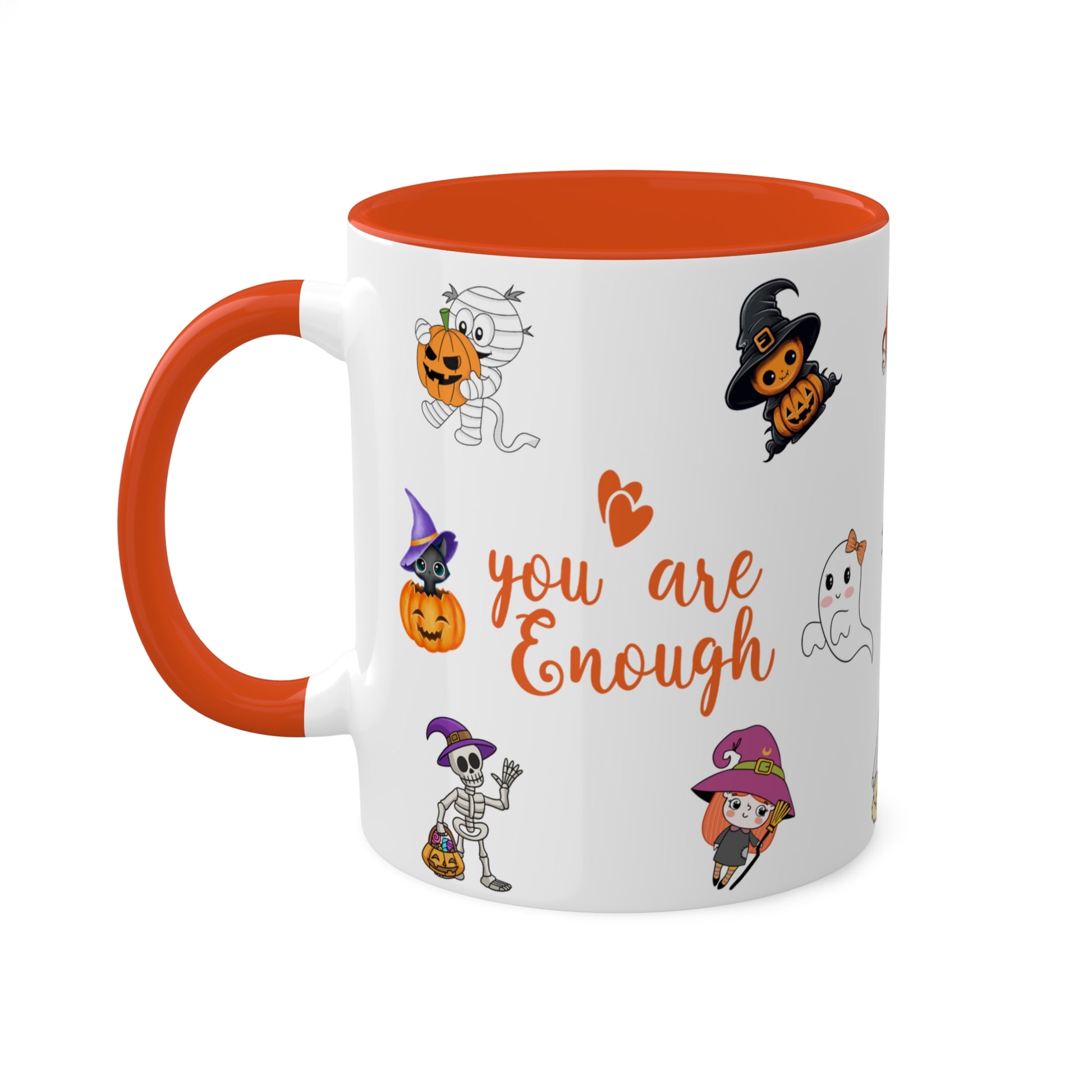 You Are Enough - Halloween Affirmation Mug - 11oz Ceramic Coffee Cup with Positive Quotes & Cute Vibes