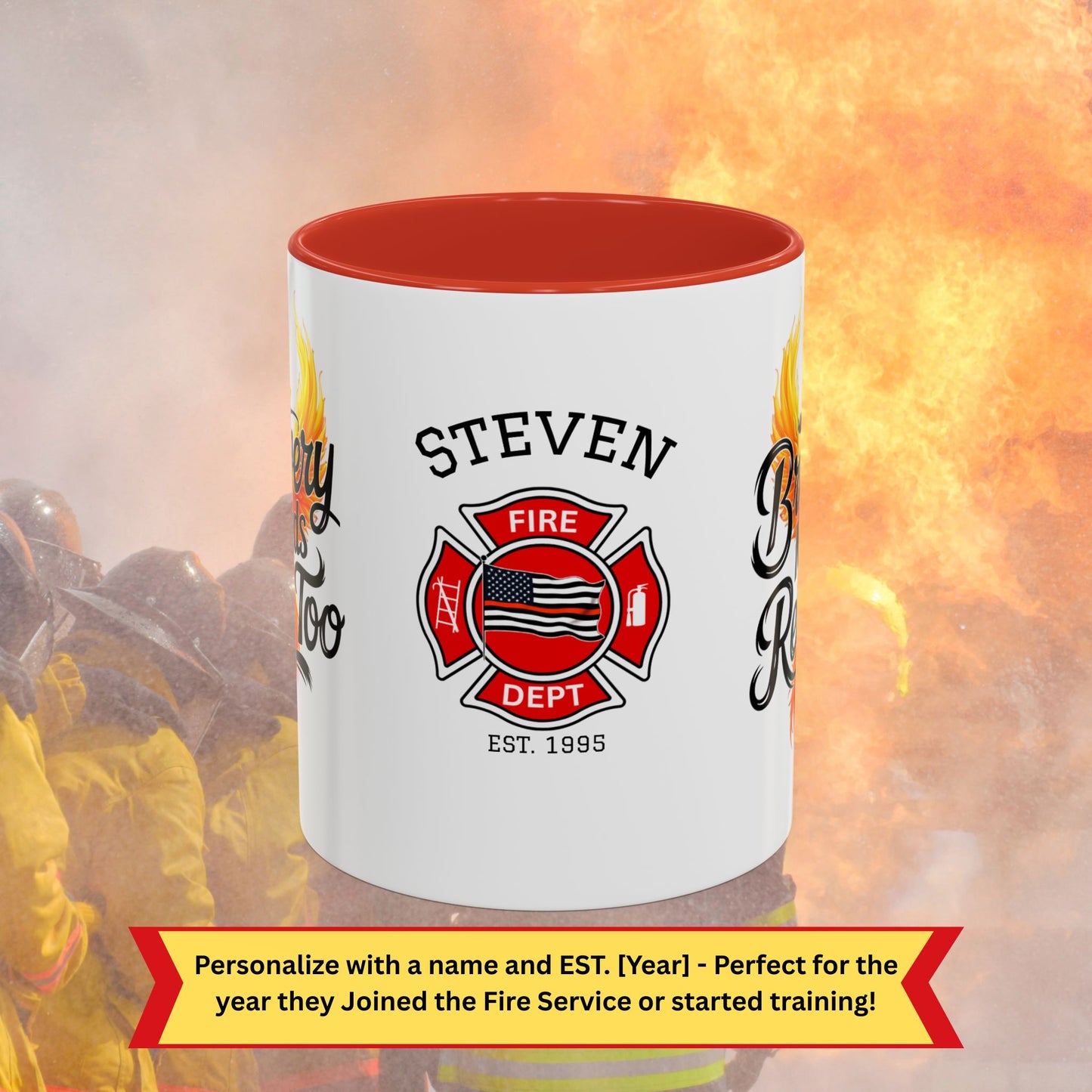 Firefighter Support Custom Mug - Bravery Needs Rest Too | Custom Firefighter Wellness & Appreciation Mug