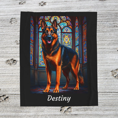 German Shepherd Red & Black Coat Blanket, Custom Dog Throw, Pet Lover Gift for Humans