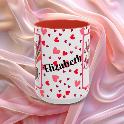 Healing Is Not Linear Valentines mug offering comfort and resilience, Valentine themed affirmation coffee cup