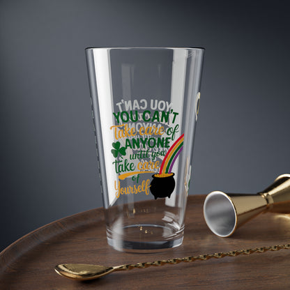You Can't Take Care Of Anyone Until You Take Care Of Yourself: Personalized St. Patrick's Day Pint Glass - Customizable Name for Happiness and Positivity