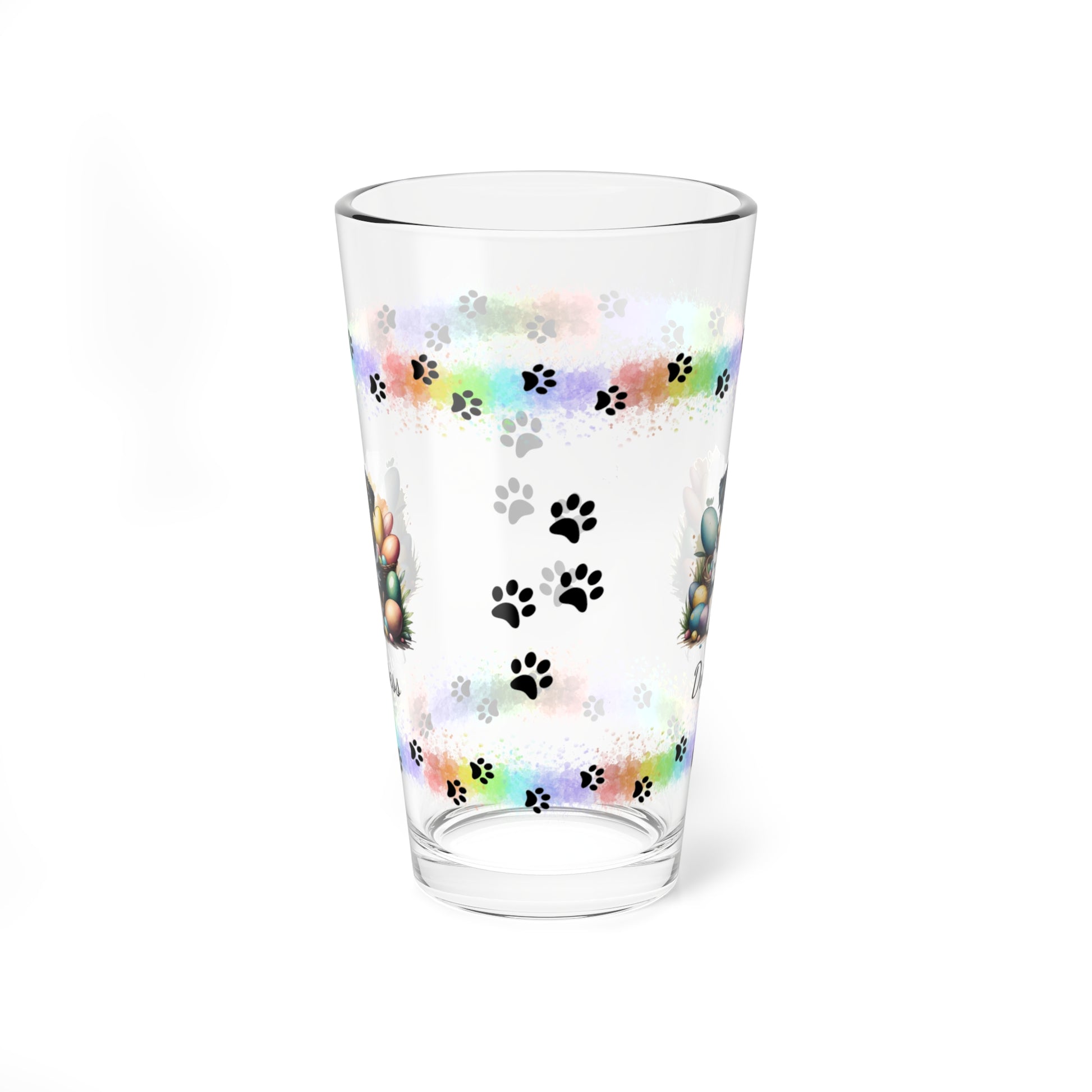 Australian Shepherd Personalized Easter Puppy 16oz Pint Glass - Custom Dog Design, Mental Health Gift, Easter Décor, and Festive Celebrations