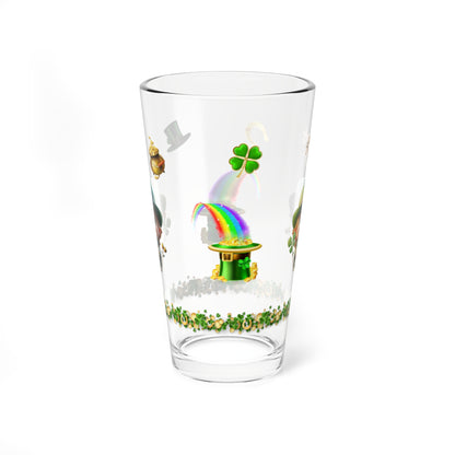 Serendipitous Leprechaun Laughter: Mindful St. Patrick's Day 16oz Pint Glasses - Festive Design for Positivity & Wellness
