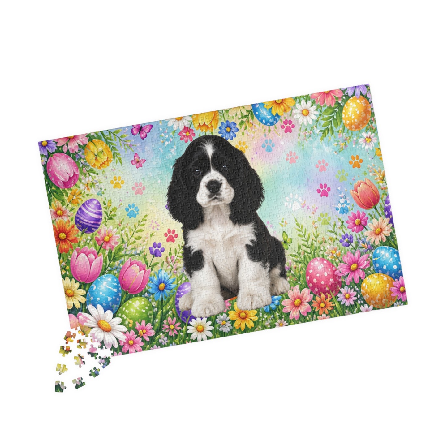 American Cocker Spaniel (Black & White) Easter Puppy Puzzle