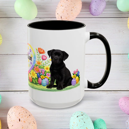 Shop our rottweiler black puppy easter mug featuring the 15oz style option from MySisterIsASurvivor.