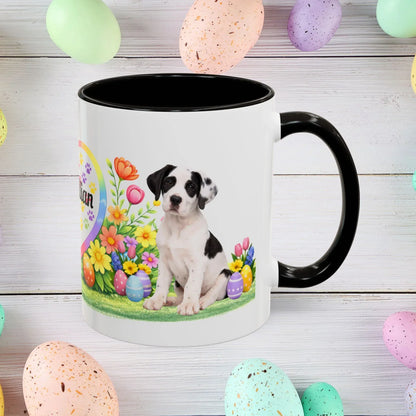 Shop our great dane piebald puppy easter mug featuring the 11oz style option from MySisterIsASurvivor.