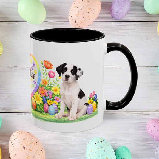 Shop our great dane piebald puppy easter mug featuring the 11oz style option from MySisterIsASurvivor.