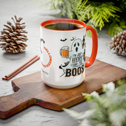 I'm Just Here for the Boos - Personalized Halloween Mug for Beer Lovers & Halloween Humor