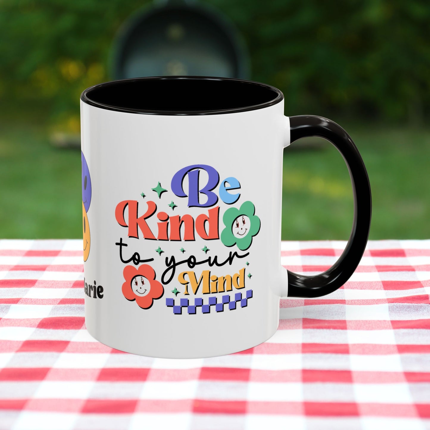 Be Kind to Your Mind - Personalized Retro Mental Wellness Mug for Mental Health Awareness & Self-Care