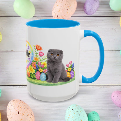 Shop our scottish fold kitten easter mug featuring the 15oz style option from MySisterIsASurvivor.