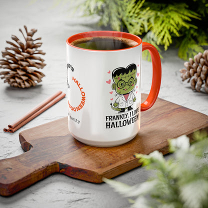 Frankly I Love Halloween - Personalized Halloween Mug for Halloween Lovers & Pun Fans