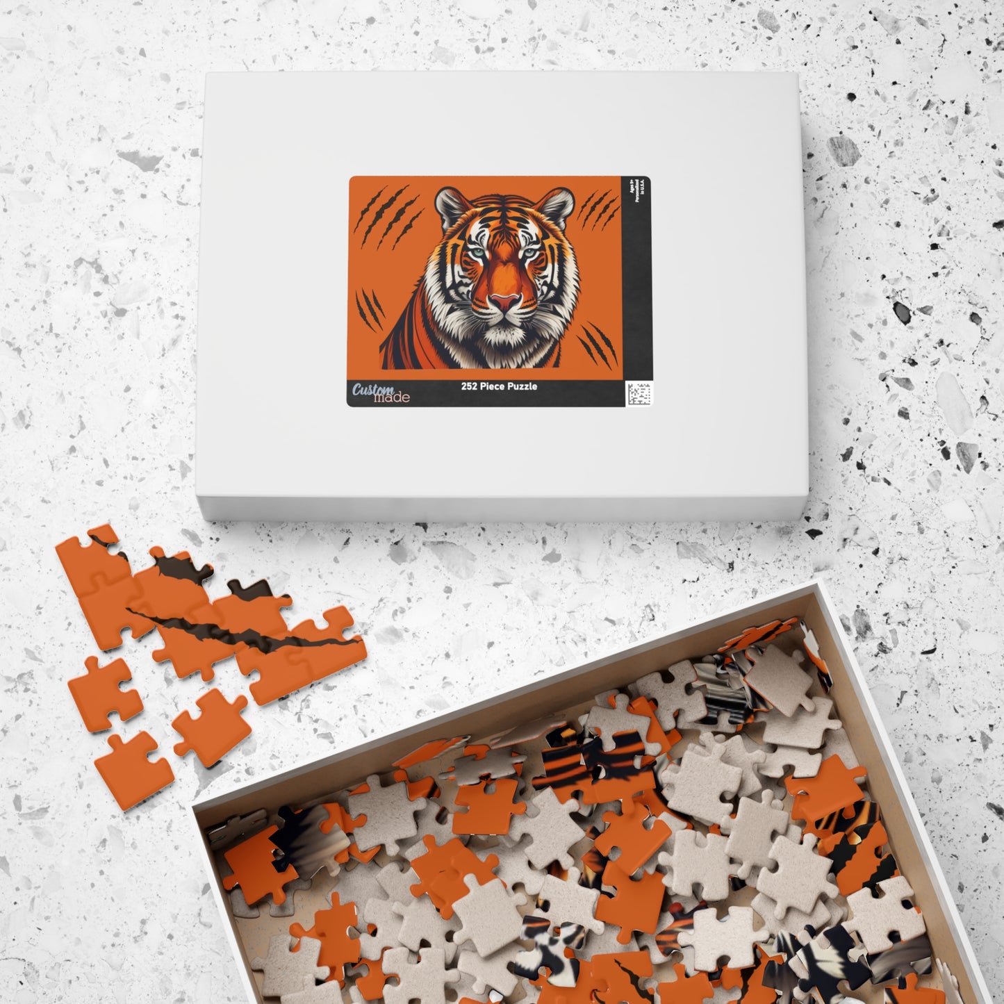 Strength Unleashed Puzzle - Bold Tiger Puzzle for Relaxation, Determination, and Animal Art Fans