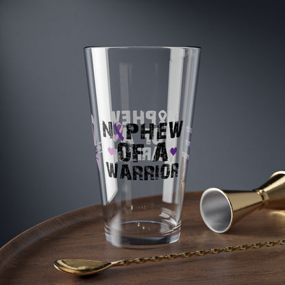 Nephew of a Warrior: Personalized Domestic Violence Awareness Warrior Pint Glass - Proud Family Member