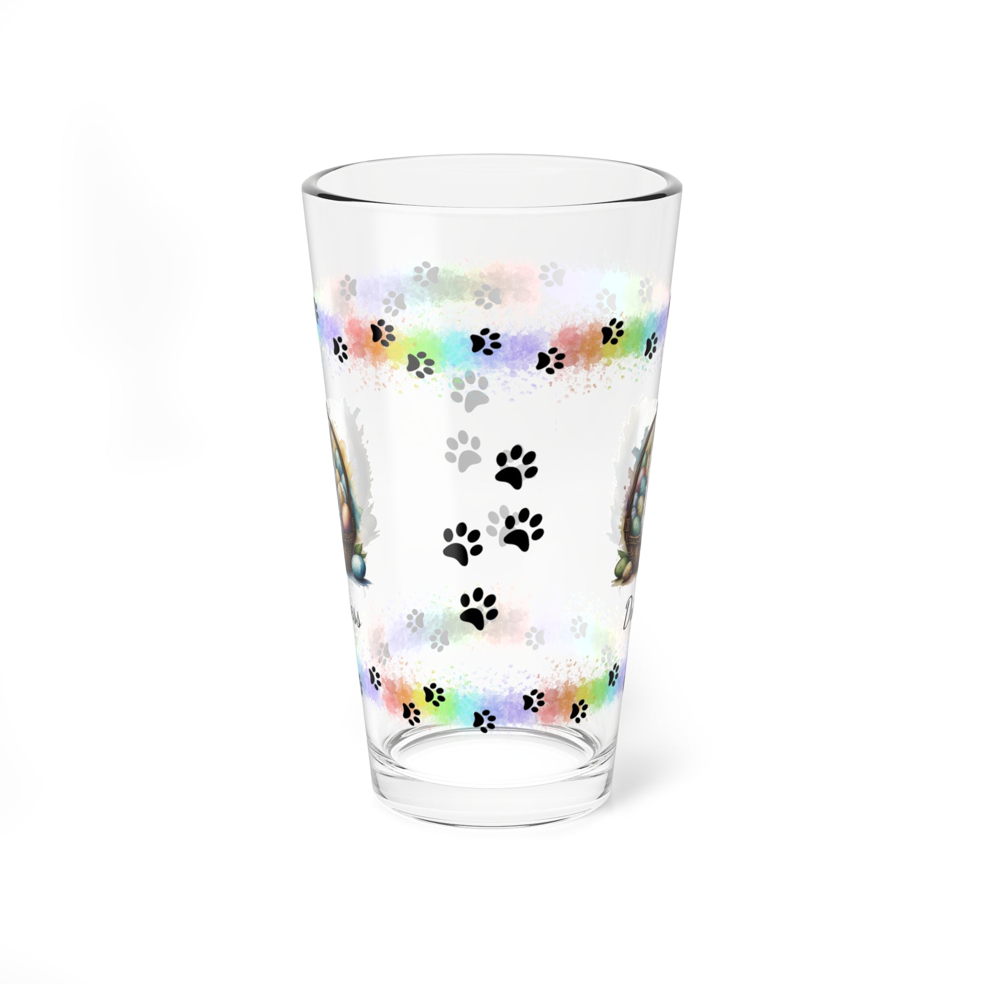 American Eskimo Personalized Easter Puppy 16oz Pint Glass - Custom Dog Design, Mental Health Gift, Easter Décor, and Festive Celebrations