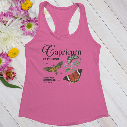 Capricorn Butterfly Zodiac Women's Racerback Tank