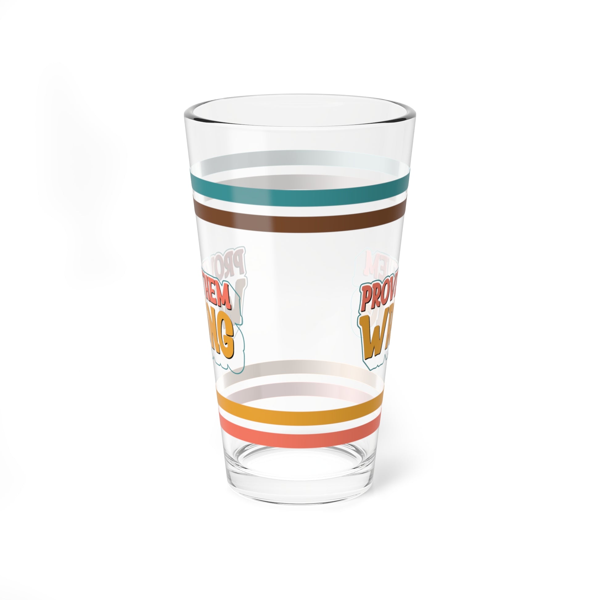 Prove Them Wrong Retro Pint Glass - 16oz Mental Health Drinkware, Clear Glass for Beverages