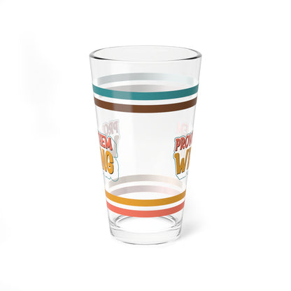 Prove Them Wrong Retro Pint Glass - 16oz Mental Health Drinkware, Clear Glass for Beverages