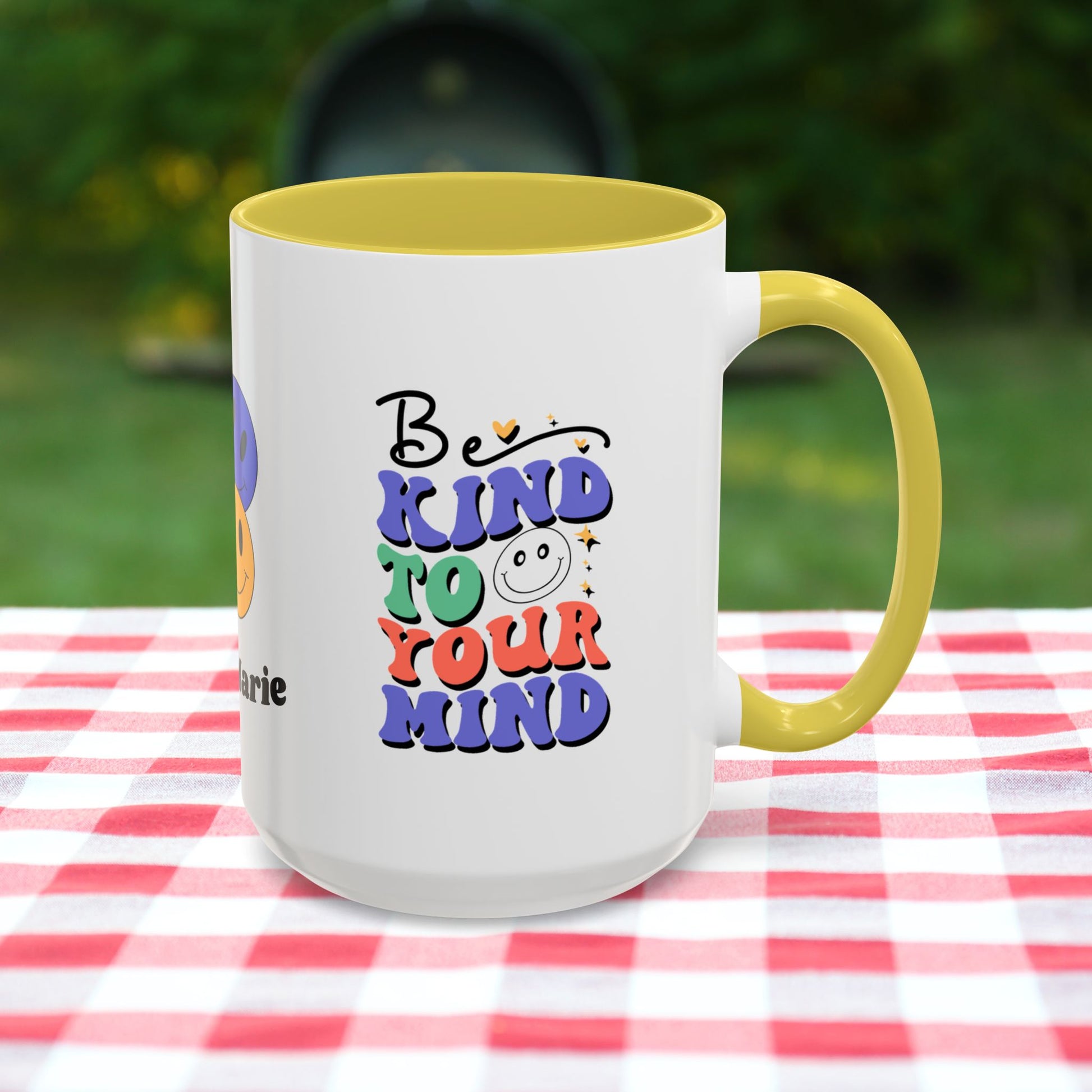 Be Kind to Your Mind - Personalized Retro Affirmation Mug for Positive Mental Health & Self-Care