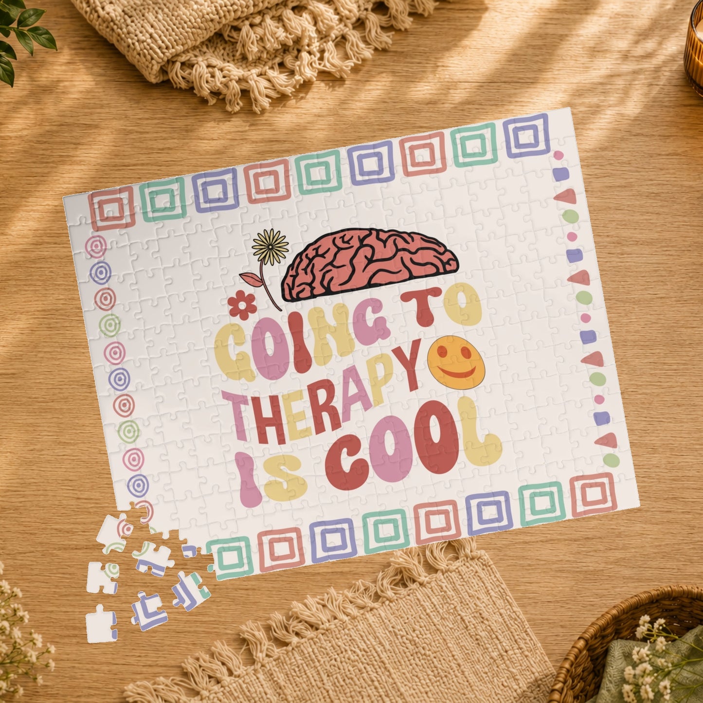 Going to Therapy Is Cool - Affirmation Puzzle Gift for Survivors and Puzzle Lovers