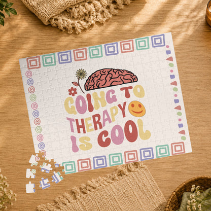Going to Therapy Is Cool - Affirmation Puzzle Gift for Survivors and Puzzle Lovers