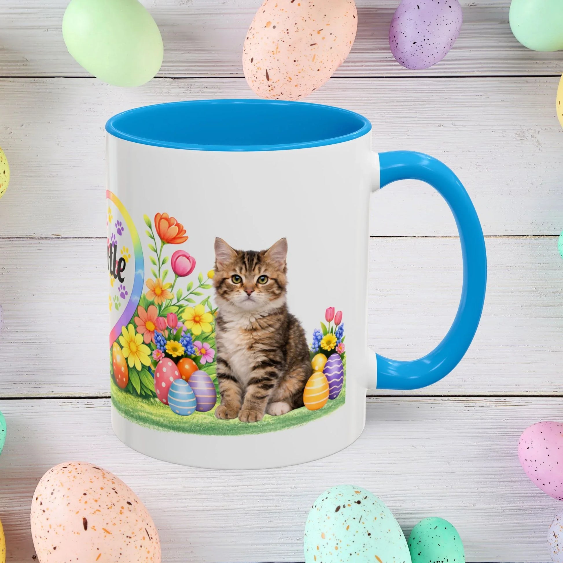 Shop our american bobtail kitten easter mug featuring the 11oz style option from MySisterIsASurvivor.